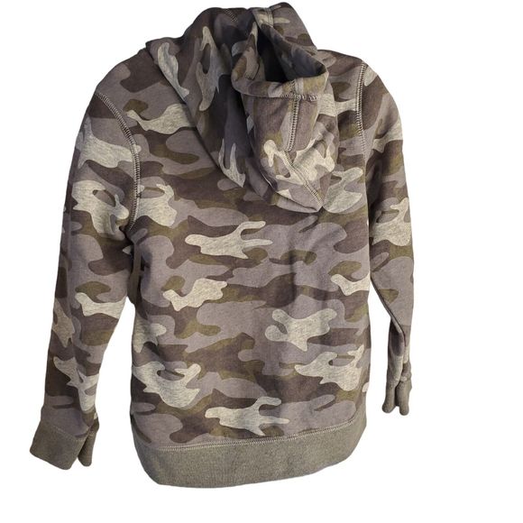 OshKosh Logo Hoodie Boys Zipped Sweatshirt Jacket Grey Camo Size 6 - Picture 2 of 6